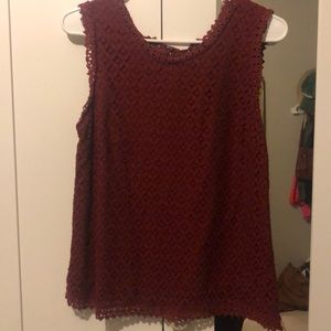 Sleeveless Maroon Blouse